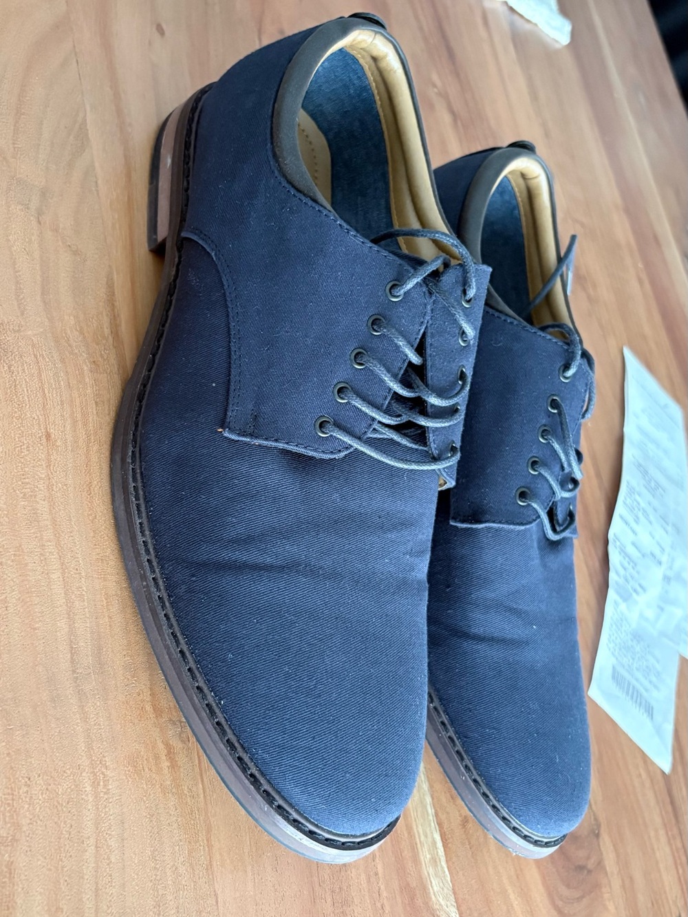 Men's Navy Canvas Lace-Up Dress Shoes